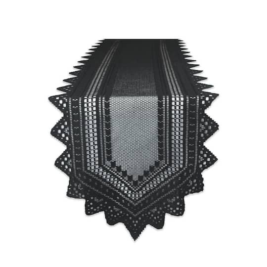 DII® 72" Nordic Lace Table Runner in Black | 14" x 72" | Michaels®